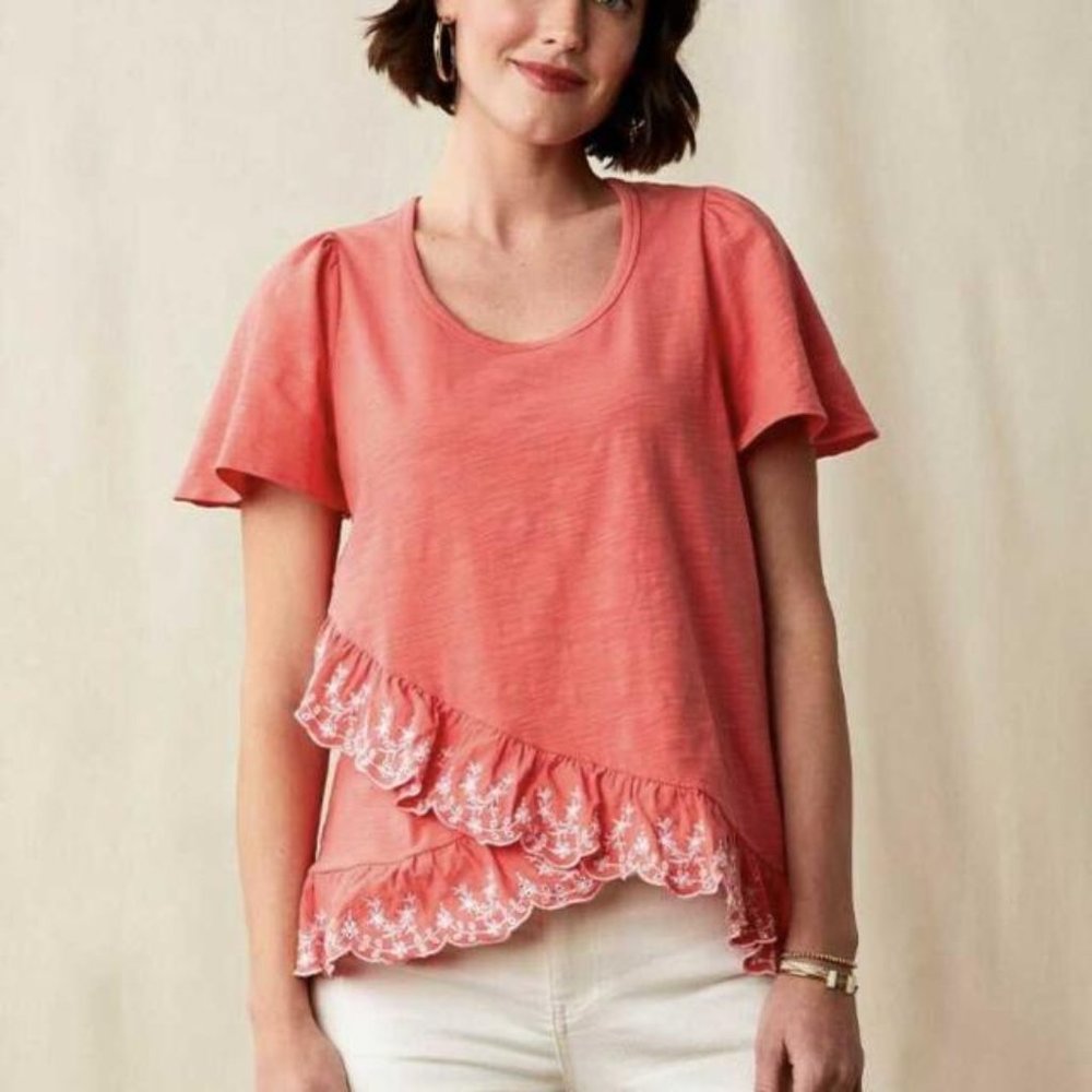 Matilda Jane Eureka Springs Embroidered Ruffle Top NWT  Sm